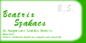 beatrix szakacs business card